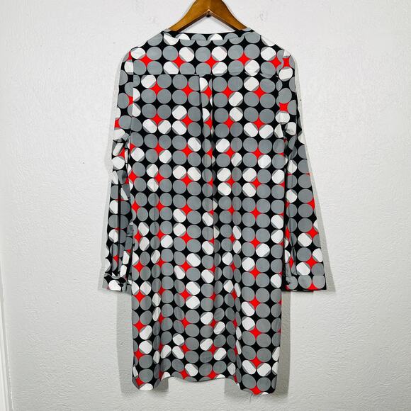 Gap Mid Mod Sheath Dress Polka Dot Shift Casual Long Sleeve - M - Picture 3 of 4